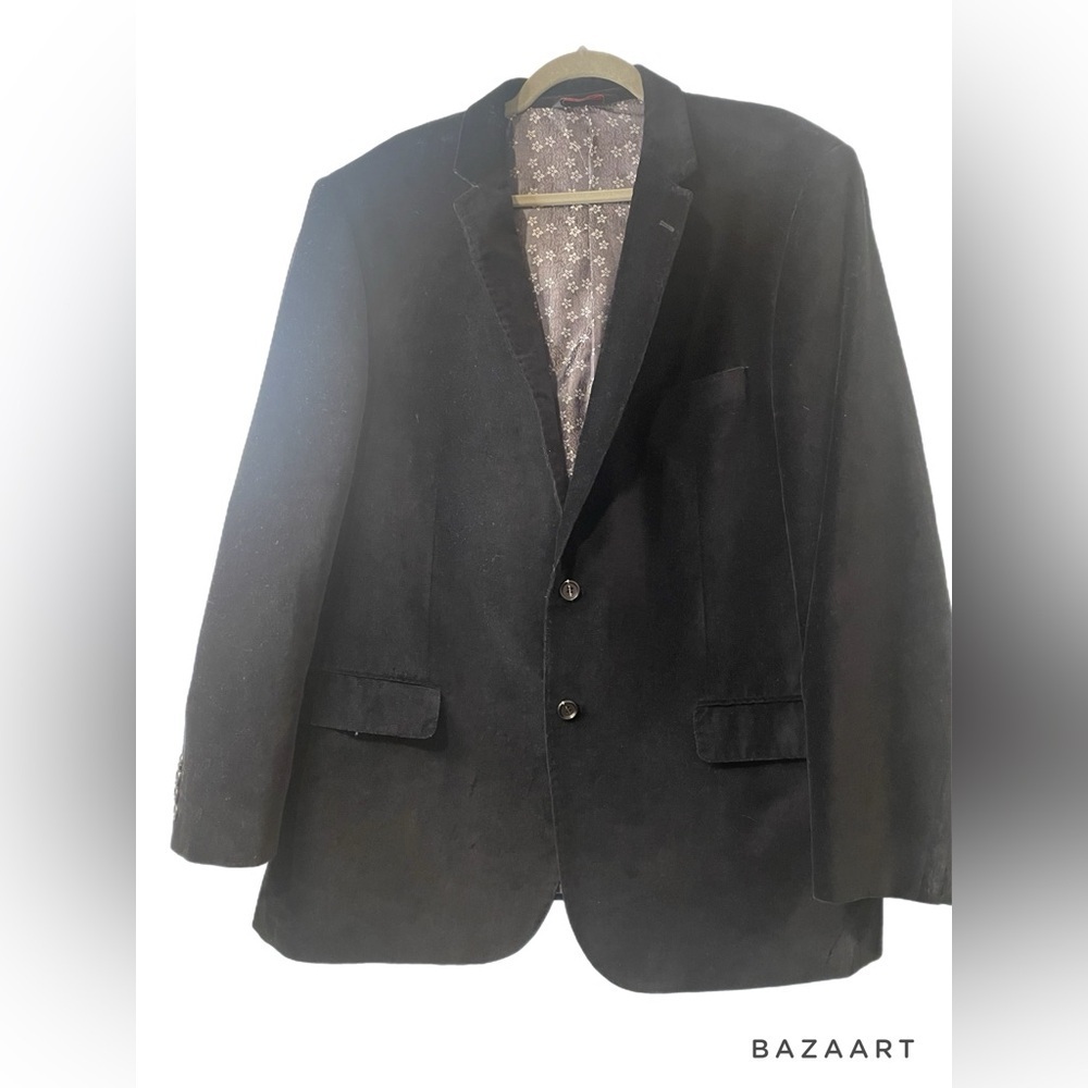 Linea Uomo Jacket. Black velveteen 100% cotton. 46 regular X7